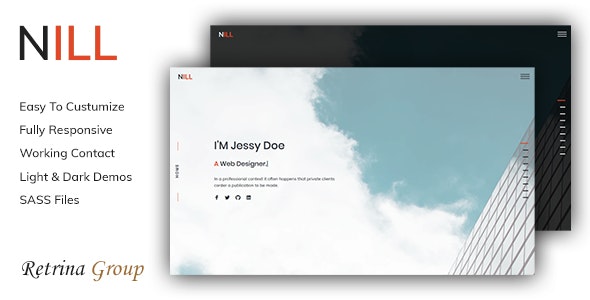 Nill - Bootstrap 4 one page personal portfolio template